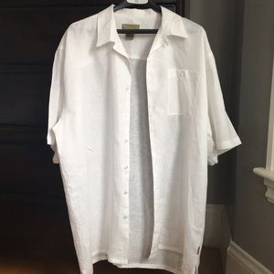 Cabana 2XT White Linen Shirt Mens - NEVER Worn!